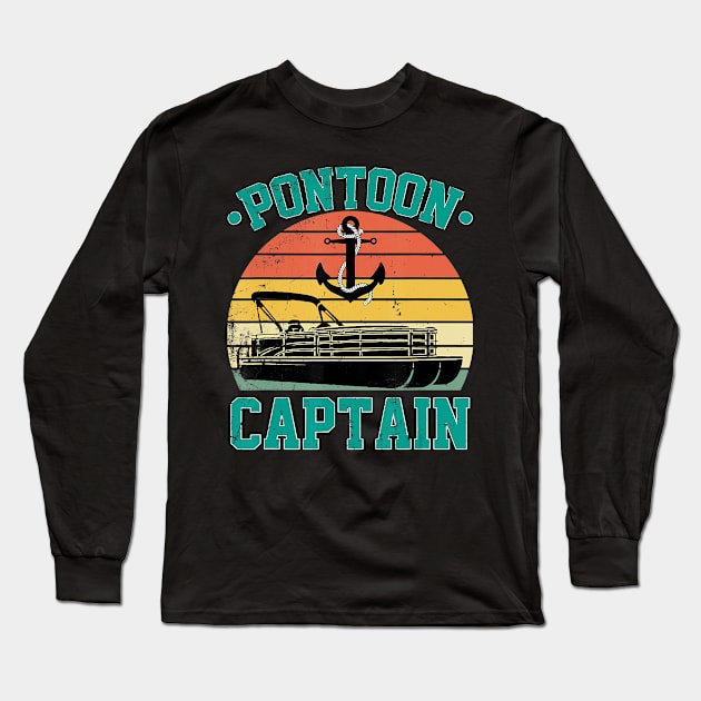 Pontoon captain funny boaters or boat driving lovers Long Sleeve T-Shirt by AlexWu